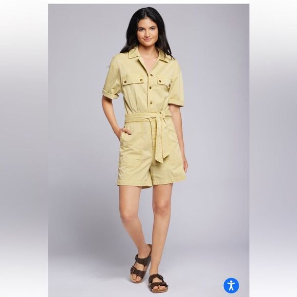 Current Elliott The Serenity Romper Jumpsuit Khaki NWT Size S $284 - Picture 4 of 12